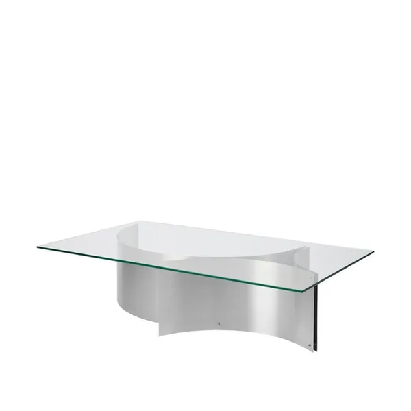 Curated Coffee Table Brushed Stainless Steel/ Glass