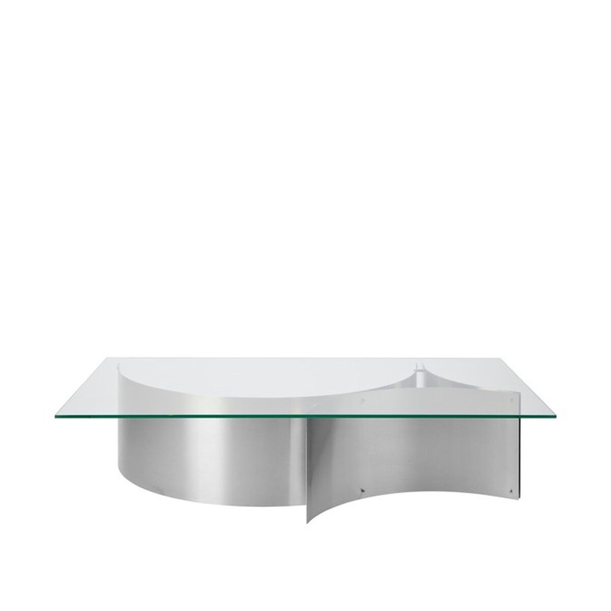 Curated Coffee Table Brushed Stainless Steel/ Glass