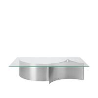 Curated Coffee Table Brushed Stainless Steel/ Glass