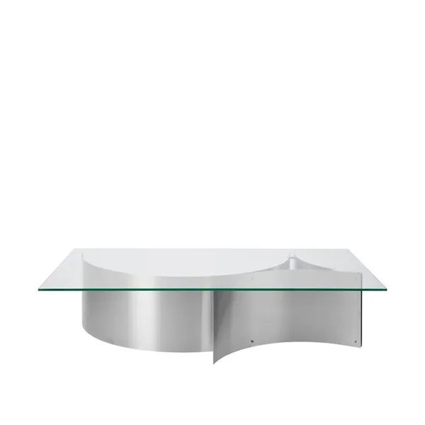 Curated Coffee Table Brushed Stainless Steel/ Glass