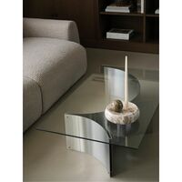 Curated Coffee Table Brushed Stainless Steel/ Glass