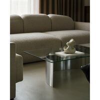 Curated Coffee Table Brushed Stainless Steel/ Glass