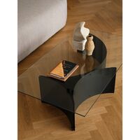 Curated Coffee Table Black Powder Coated Steel/Glass