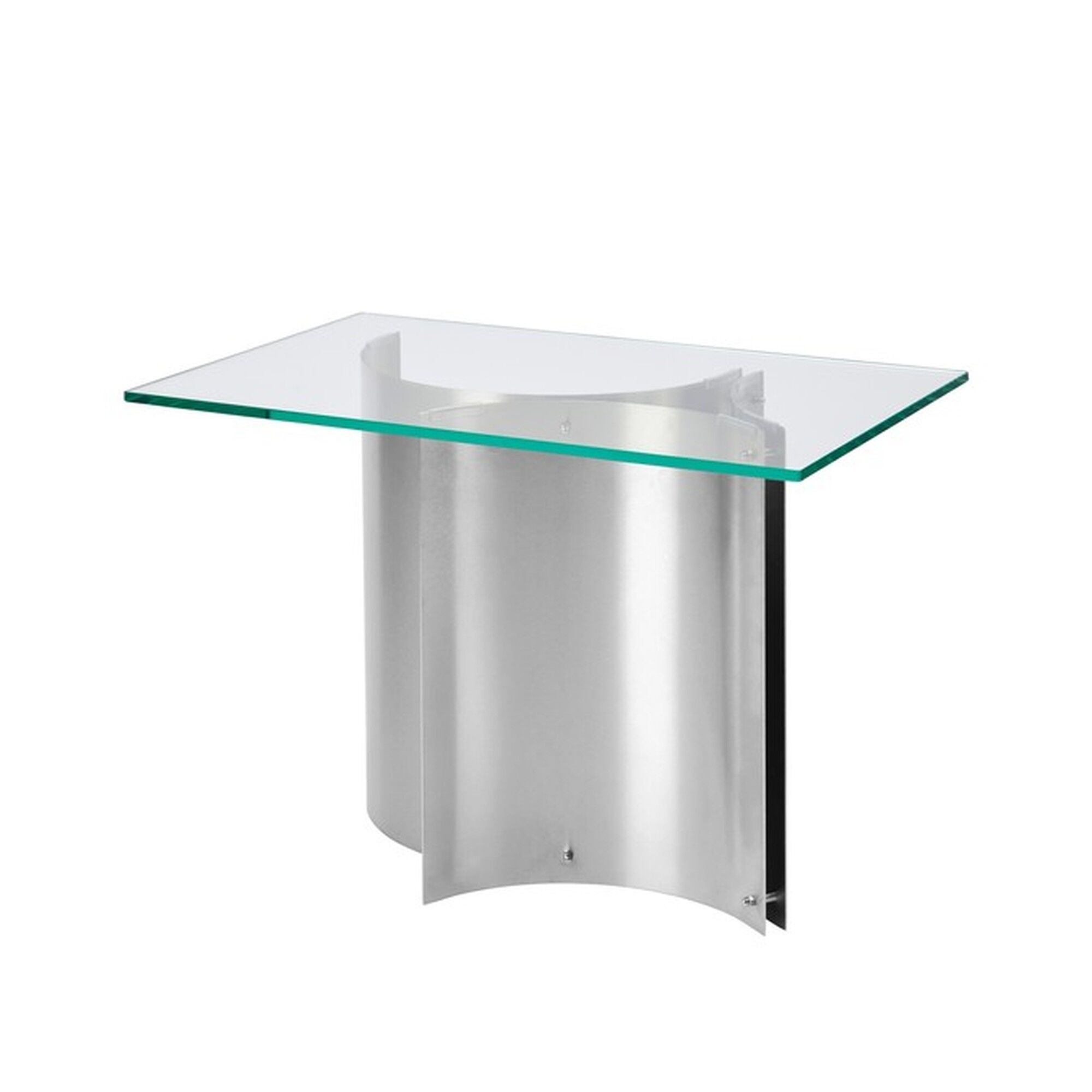 Curated Sidebord Brstet Rustfrit Stl/Glas