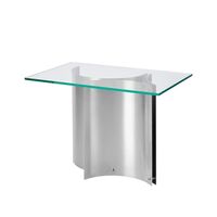 Curated Side Table Brushed Stainless Steel/ Glass