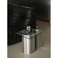 Curated Side Table Brushed Stainless Steel/ Glass
