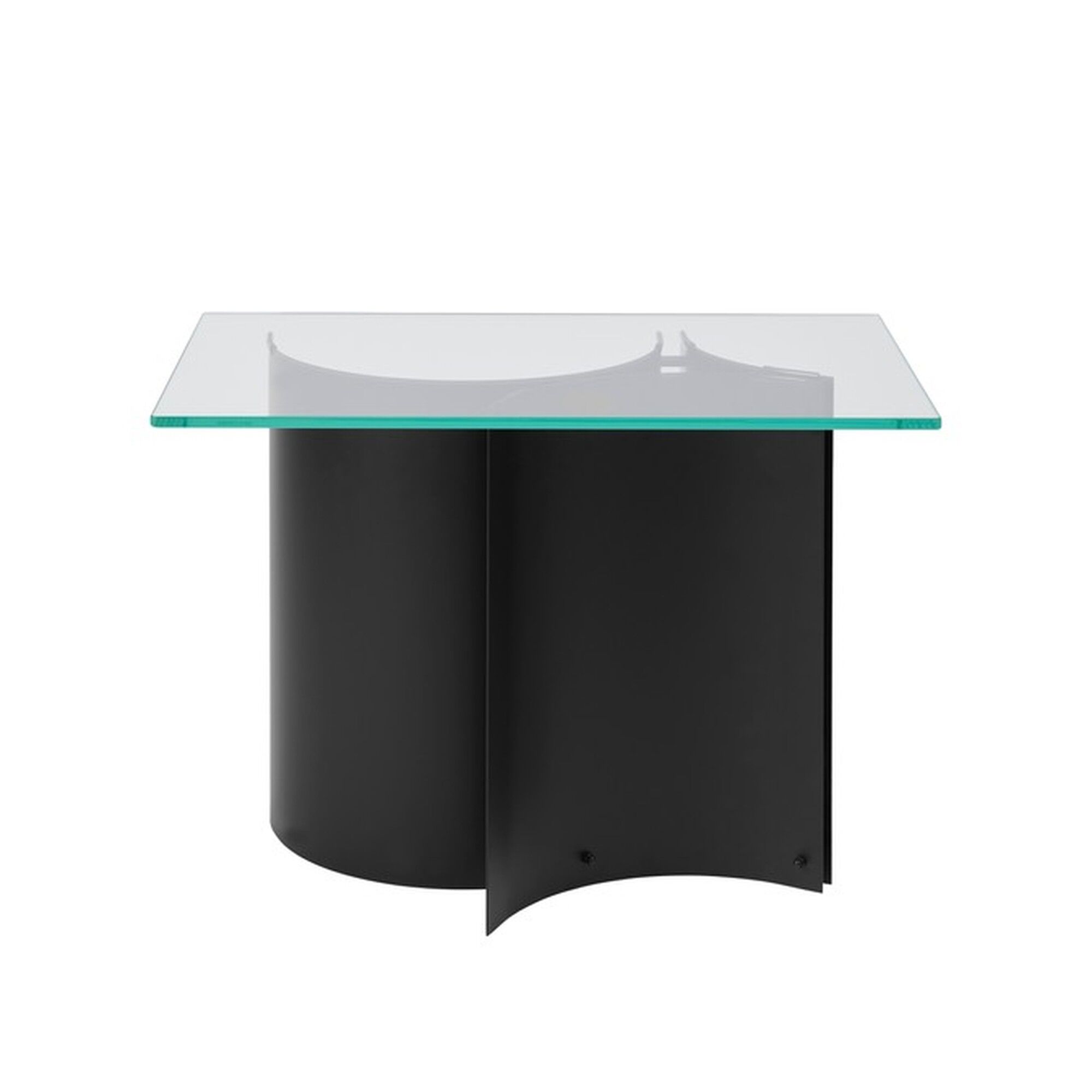 Curated Sidebord Sort Pulverlakkert Stål/glass