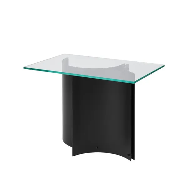 Curated Side Table Black Powder Coated Steel/Glass