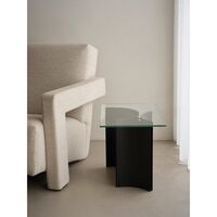Curated Side Table Black Powder Coated Steel/Glass