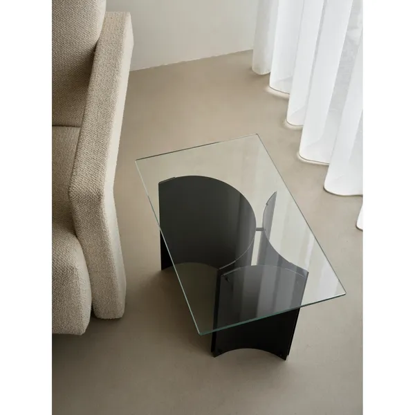 Curated Side Table Black Powder Coated Steel/Glass