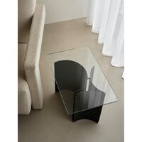 Curated Side Table Black Powder Coated Steel/Glass