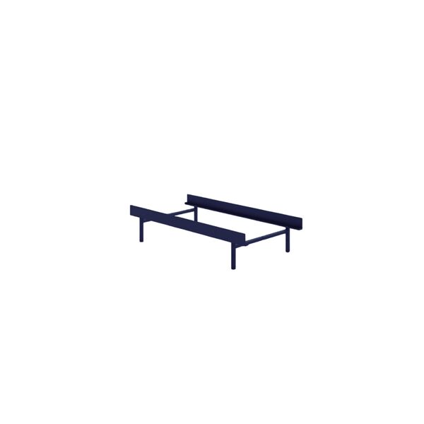 Cadre de Lit 90 cm avec Pieds Hauts, Bleu Cobalt