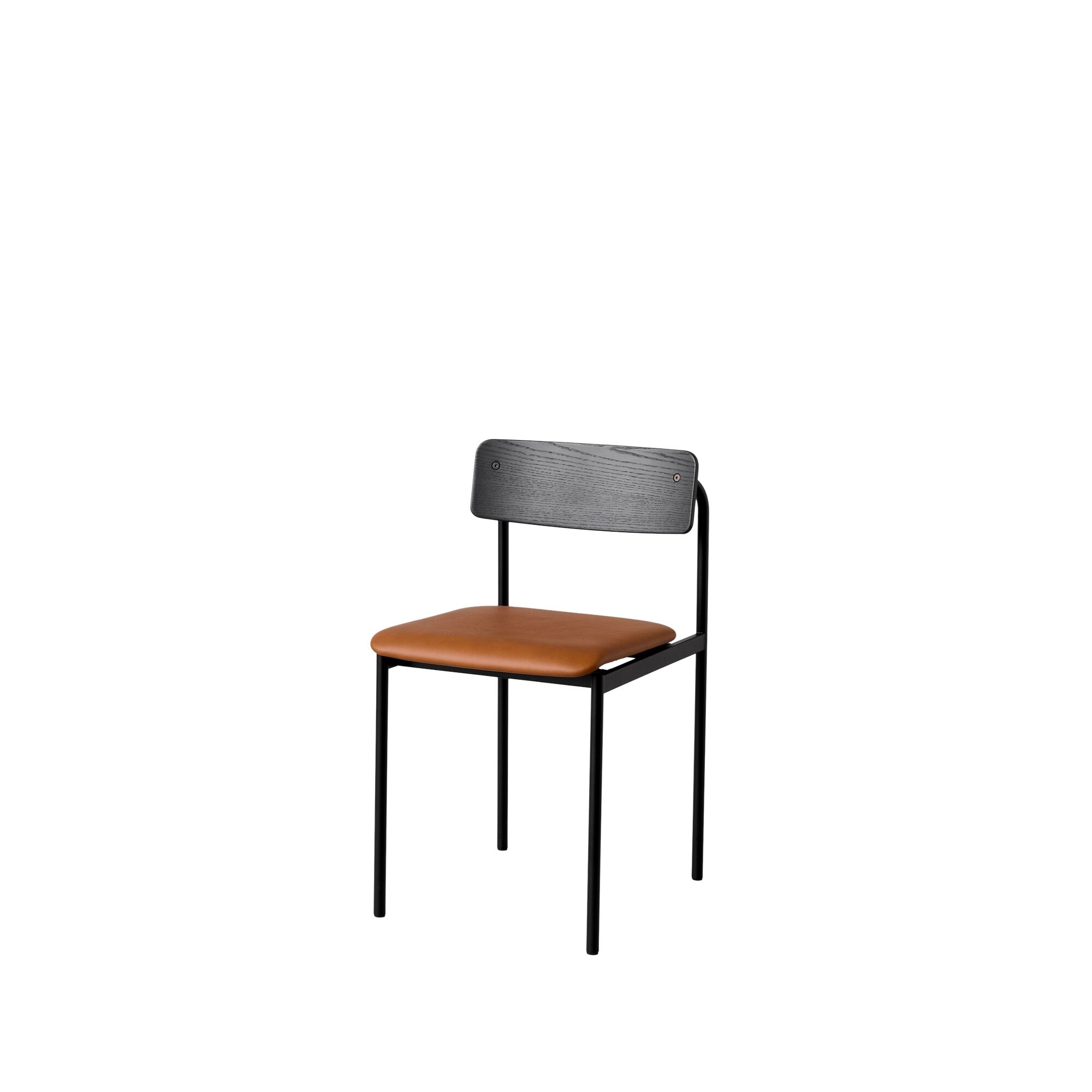 Offset Spisestol Trukket Sort/konjakk