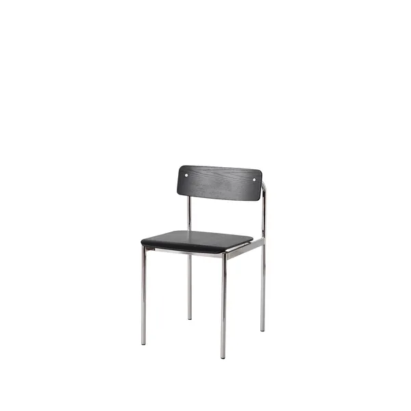 Offset Dining Chair Chrome/ Black