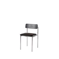 Offset Dining Chair Upholstered Chrome/ Black