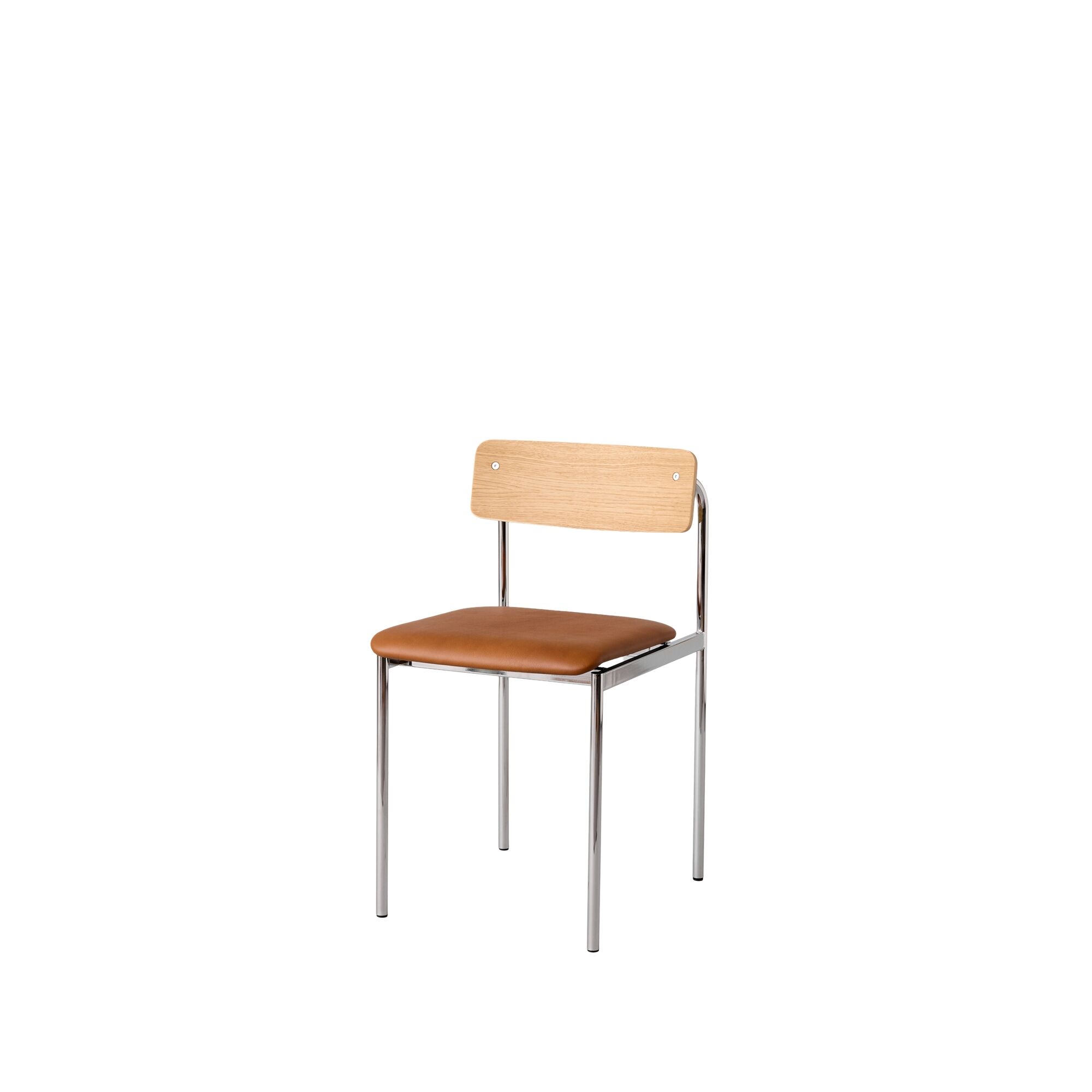 Offset Spisestol Trukket Krom/ Oljet Eik/konjakk