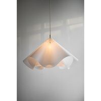 Sinuate Pendant Large White/ Brass