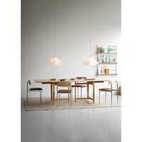 Sinuate Pendant Large White/ Brass