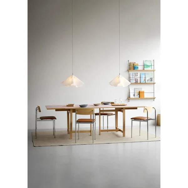 Sinuate Pendant Large White/Stainless Steel