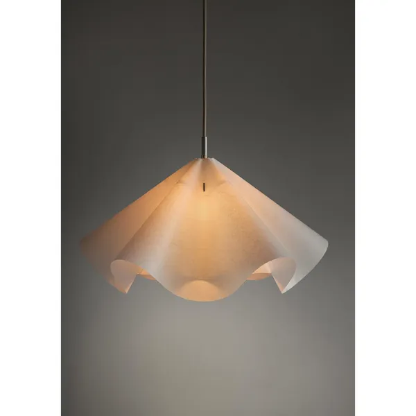 Sinuate Pendant Medium White/ Brass