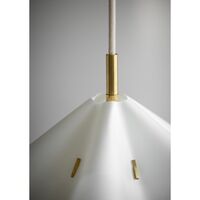 Sinuate Pendant Medium White/ Brass