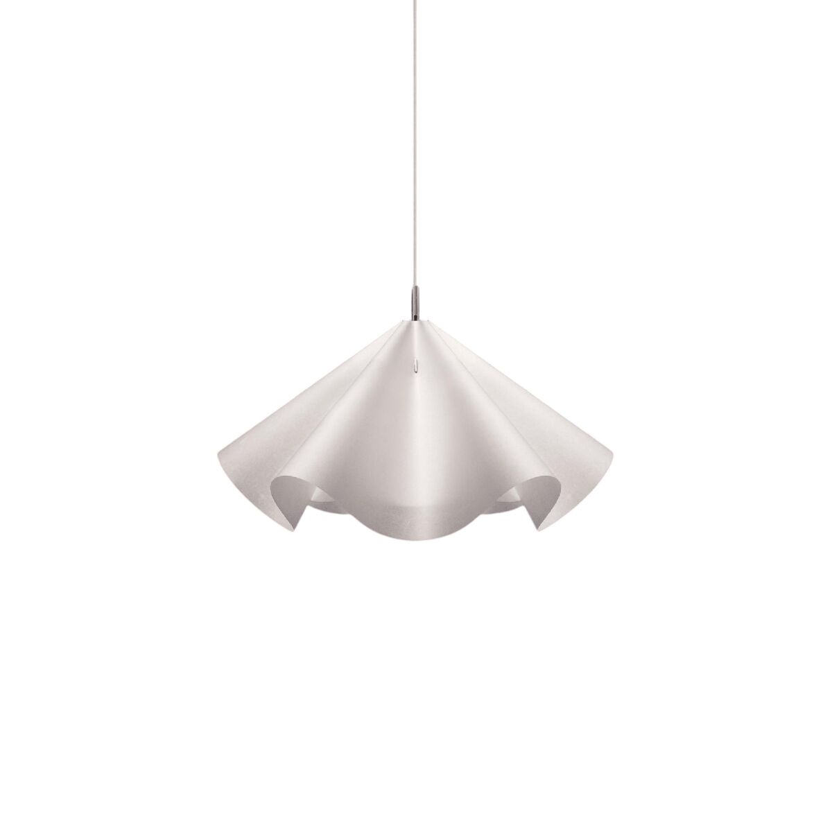 Sinuate Pendant Medium White/Stainless Steel