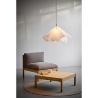 Sinuate Pendant Medium White/Stainless Steel