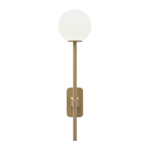 Tacoma Enkel Grande Vegglampe Antikk Messing og Skjerm Opal