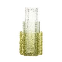Triple Vase Set of 3 Clear/ Dark Green/ Light Green