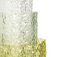 Triple Vase Set of 3 Clear/ Dark Green/ Light Green