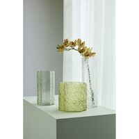 Triple Vase Set of 3 Clear/ Dark Green/ Light Green
