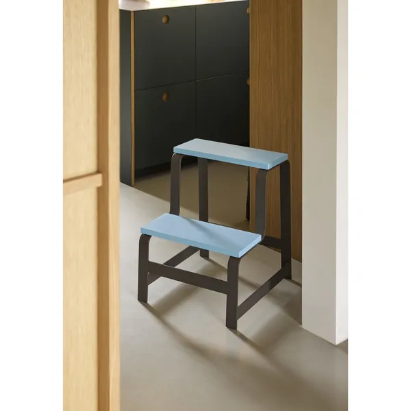 Step Stool Blue/ Brown