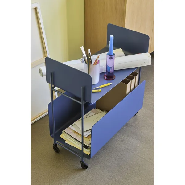 Ays Rolling Table Tummansininen