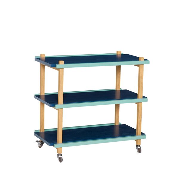 Crayon Rolling Table Dark Blue/ Green/Natural