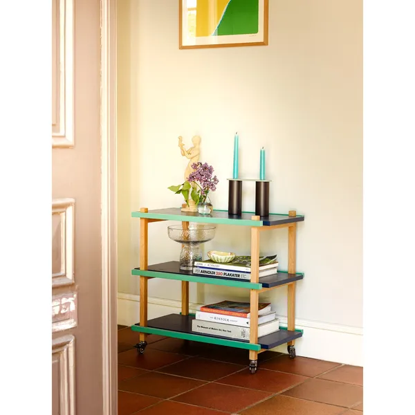 Crayon Rolling Table Dark Blue/ Green/Natural