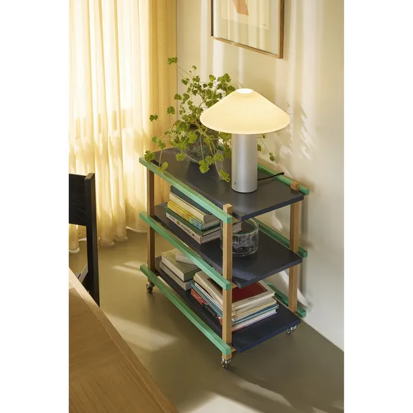 Crayon Rolling Table Dark Blue/ Green/Natural