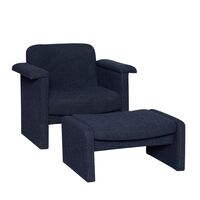Softy Armchair With Pouf Dark Blue