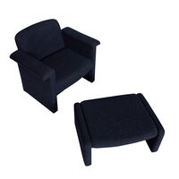 Softy Armchair With Pouf Dark Blue