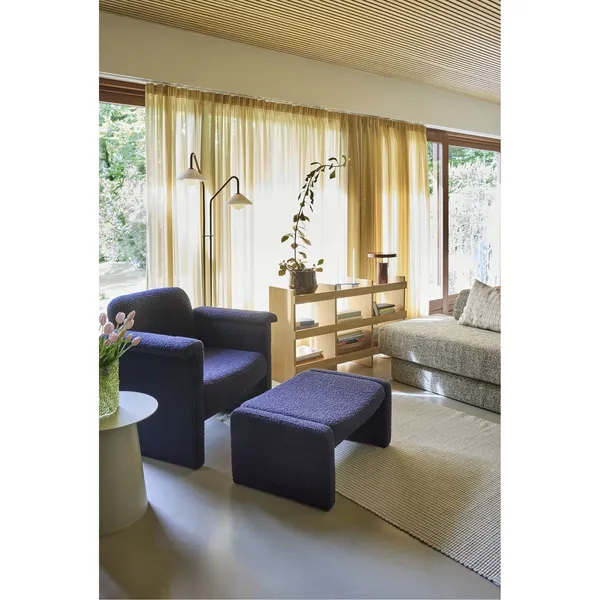 Softy Armchair With Pouf Dark Blue