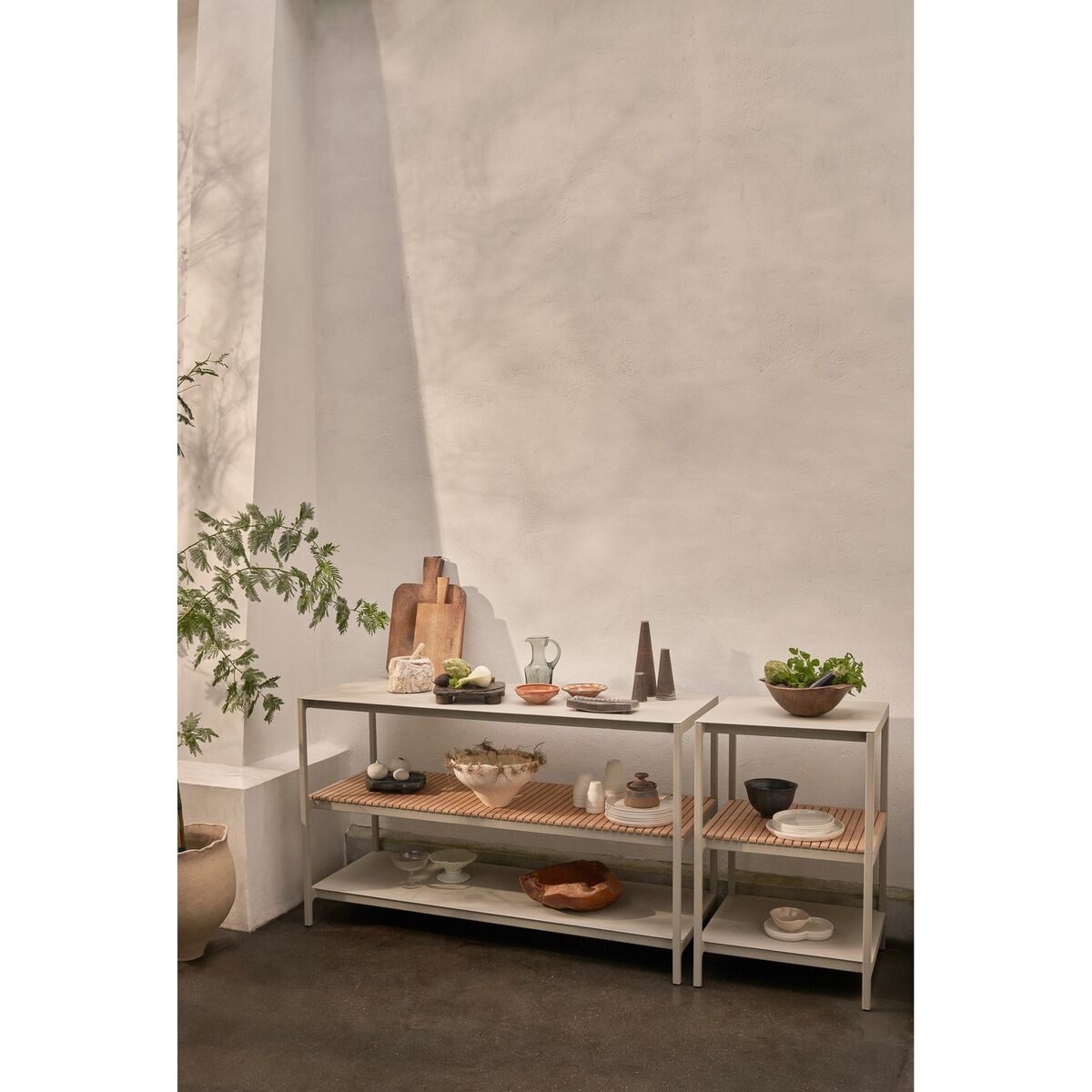 740 Open-Air Kitchen Module Small Aluminum/Teak