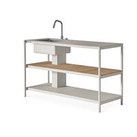742 Open-Air Kitchen Module Large With Sink Aluminum/Teak