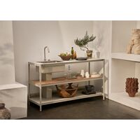 742 Open-Air Kitchen Module Large With Sink Aluminum/Teak