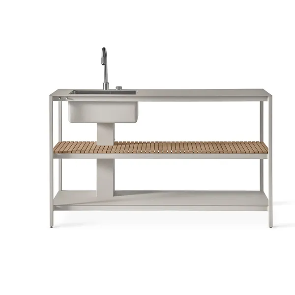 742 Open-Air Kitchen Module Large With Sink Aluminum/Teak