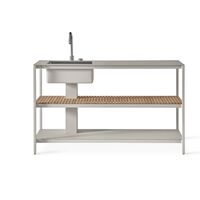 742 Open-Air Kitchen Module Large With Sink Aluminum/Teak