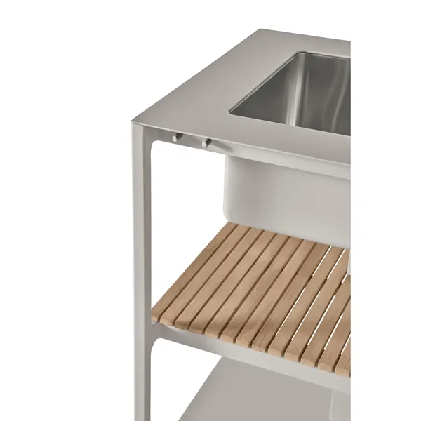742 Open-Air Kitchen Module Large With Sink Aluminum/Teak