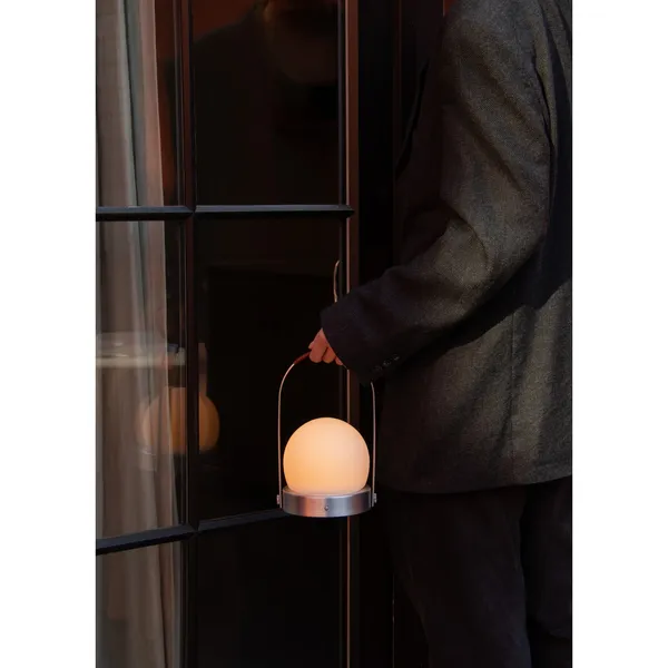 Lampada Portatile Carrie Alluminio Spazzolato /Pelle
