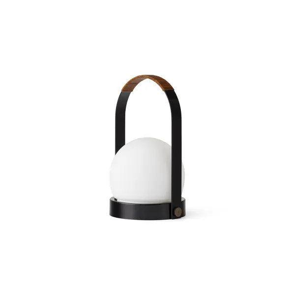 Carrie Transportabel Lampe Sort Stål/Læder