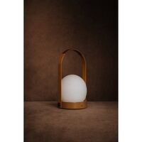 Carrie Draagbare Lamp, Staal/goudbruin/leer