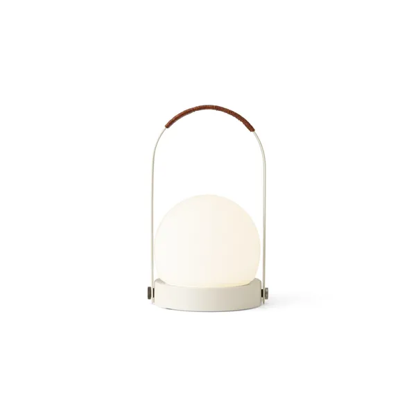 Carrie Tragbare Lampe Stahl/Elfenbein/Leder