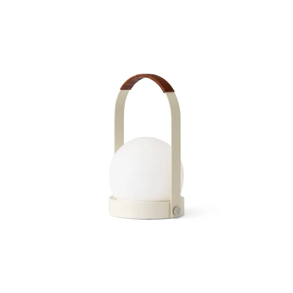 Carrie Tragbare Lampe Stahl/Elfenbein/Leder